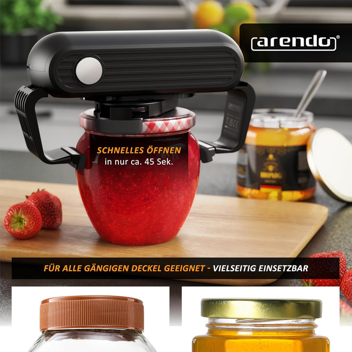 Arendo Automatischer Glasöffner, Elektrischer Deckelöffner für versiegelte Gläser (3,5–10 cm), Jar O