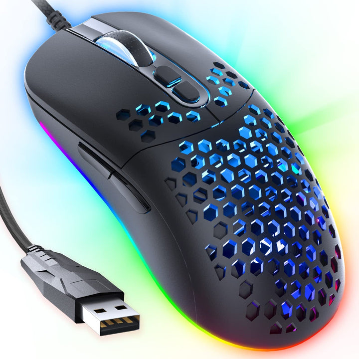 CYD C306 Kabelgebundene Gaming-Mäuse mit 7200 DPI Sensor, Gaming-Mäusen mit 2.5m Kabel, Gaming-Maus