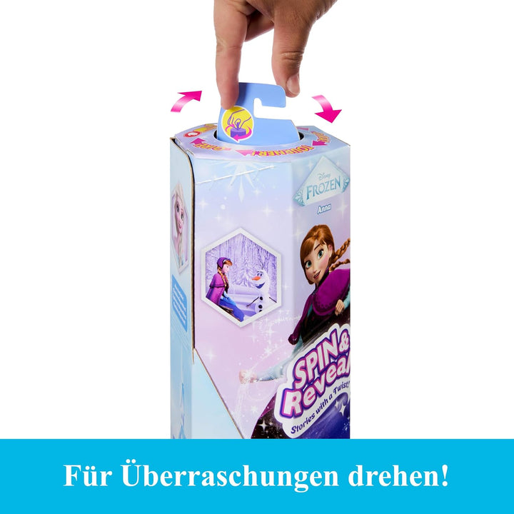 Mattel Disney Die Eiskönigin Anna Modepuppen-Set, Spin & Reveal mit 11 Überraschungen, darunter 5 Ac