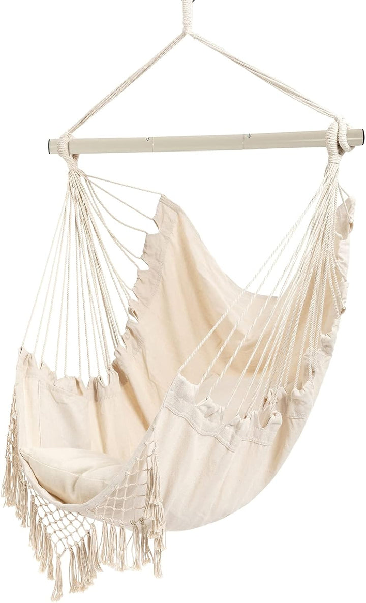 Hängesessel Outdoor, Hängesessel Indoor mit 2 Kissen, Hängesessel ohne Gestell bis 150 kg, Hängestuh