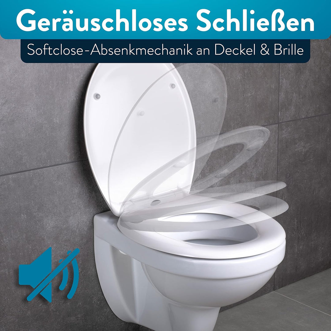 Benkstein® Premium Toilettendeckel antibakteriell oval weiss. Klodeckel mit Quick-Release-Funktion u