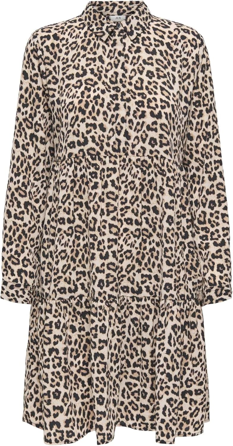 JdY Damen Jdypiper L/S Shirt Dress WVN Noos 34 Pumice Stone, 34 Pumice Stone