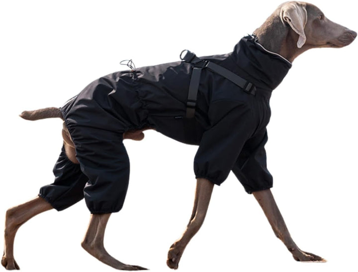Hundegeschirr, Regenmantel, verstellbar, 4 Beine, Hundejacke mit Geschirr, reflektierender Overall,
