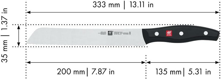 Zwilling 1001371 Brotmesser, Klingenlänge: 20 cm, Klingenblatt mit Wellenschliff, Rostfreier Spezial