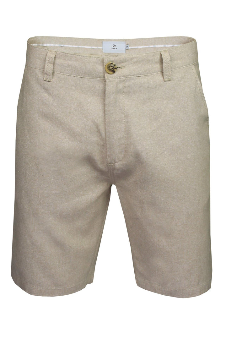 Xact Herren Leinen 23cm Tailored Chino Shorts, Regular Fit 32W Sand (Linen), 32W Sand (Linen)