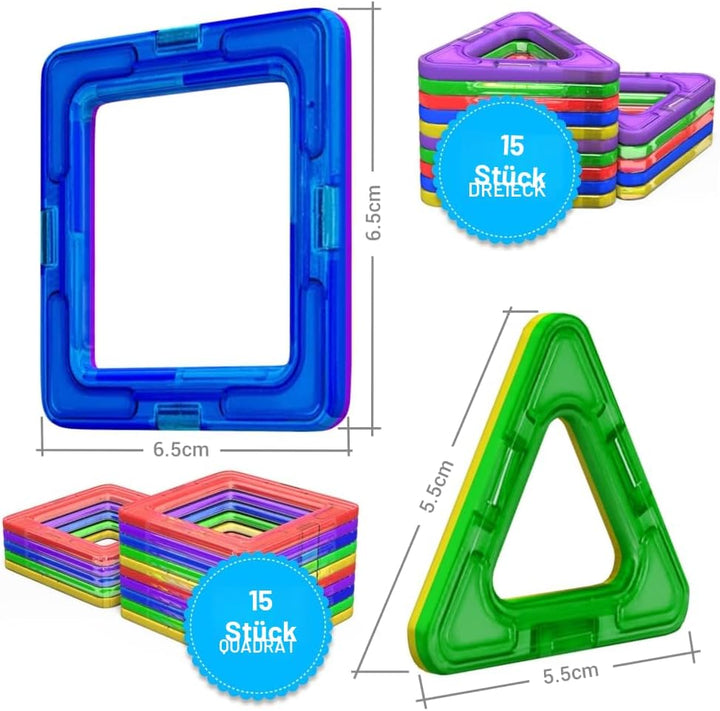 Desire Deluxe Magnetische Bausteine Magnet Montessori Spielzeug für Kinder 30PC Set Teilen ab 3 4 5