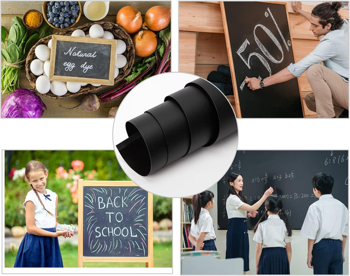 Lyzzxi Tafelfolie Selbstklebend, 50*100cm Magnetfolie Magnetisch Schwarz, Abwischbar Kreidefolie, Ma