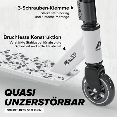 Apollo Stunt Scooter - Genius Pro | Robuster Kinder Scooter mit ABEC 9 Kugellager | Trick Roller, Tr