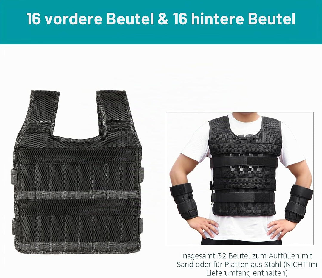 Gewichtsweste verstellbares Westegewicht, Trainingsgewicht, Belastungstuch, Krafttraining mit 6 kg B
