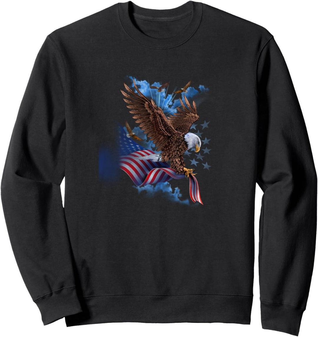 Americana Flying Eagles with American Flag Sweatshirt