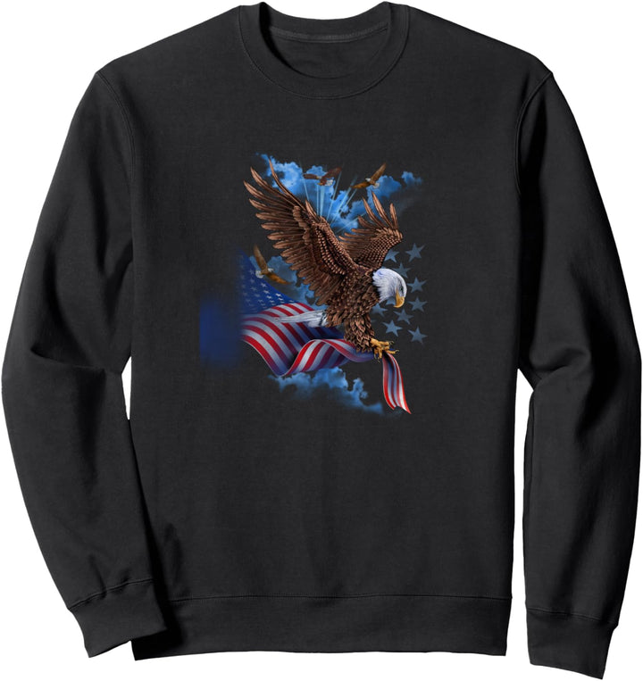 Americana Flying Eagles with American Flag Sweatshirt