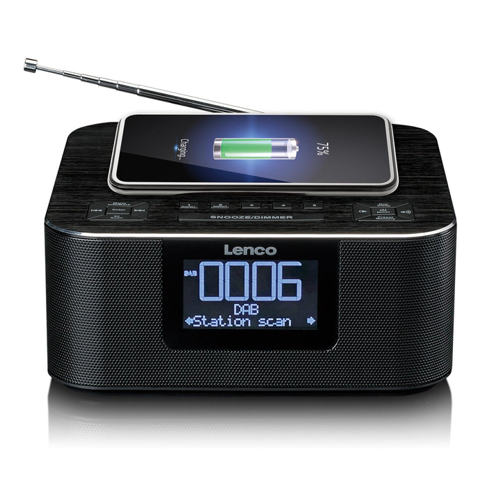 Lenco CR-650 DAB+ Radiowecker - Uhrenradio mit DAB+ und FM - 20 Senderspeicher - Schlummerfunktion -