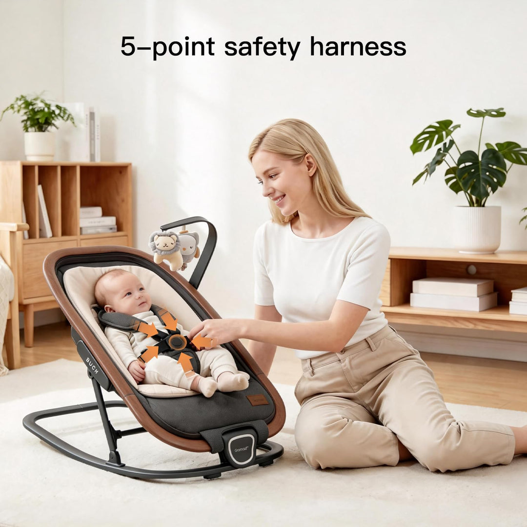 Gromast 2-in-1-Babywippe für Säuglinge, tragbare Babywippe mit 3 Liegepositionen und Reisetasche – D