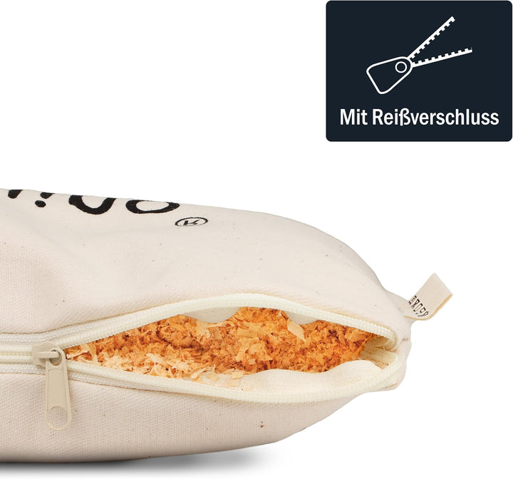 Zirbelino Sauna-Zirbenkissen 28x16cm - aus Baumwolle - mit sehr harzreichen Zirbenspänen - für Badez