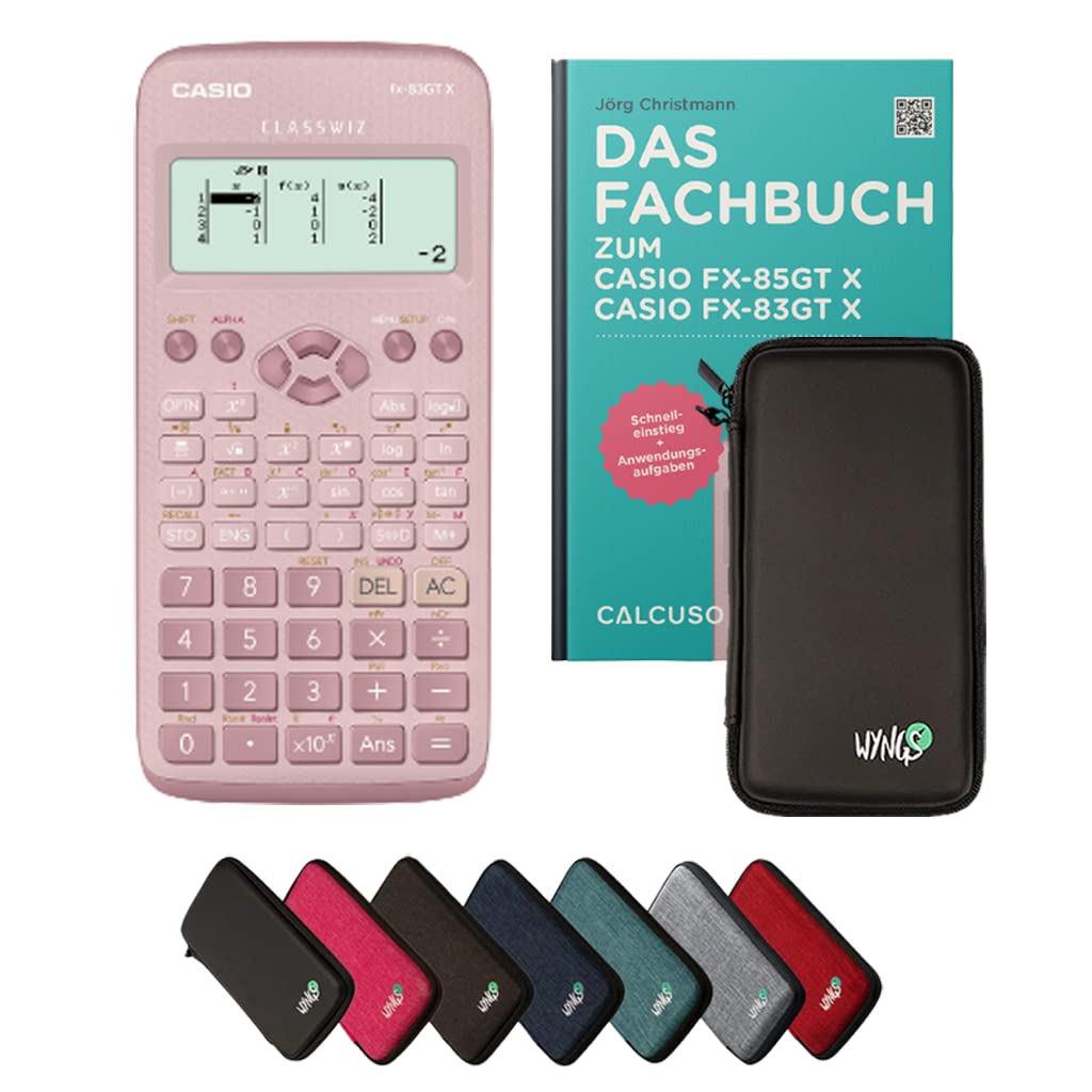 CALCUSO Standardpaket: Casio FX-83GT X technisch-wissenschaftlicher Taschenrechner + WYNGS Schutztas