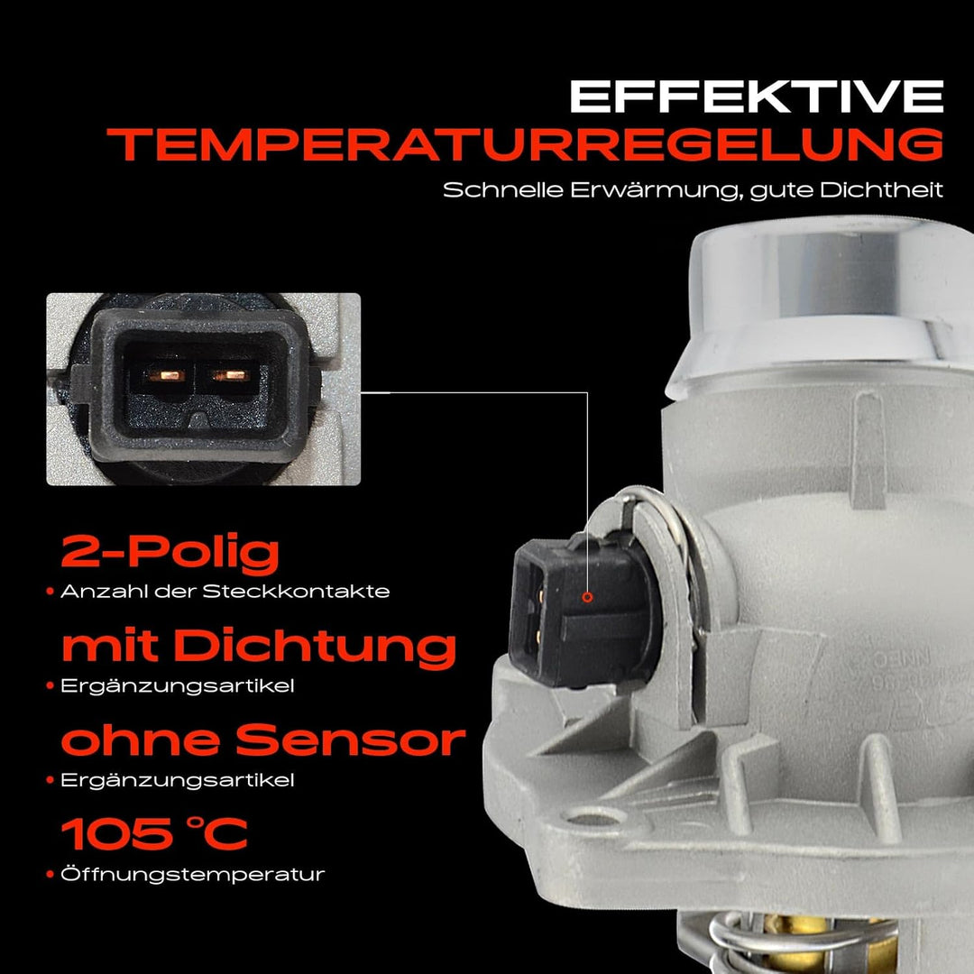 Thermostat + Dichtung für 5er E39 535i 540i 7er E38 735i iL 740i iL X5 E53 R-a-n-g-e R-o-v-e-r III L