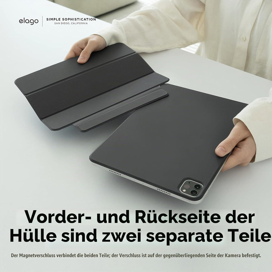 elago Magnetische Folio Hülle Kompatibel mit iPad 10. Generation [10,9] - Rückwand Kann an Metallmat