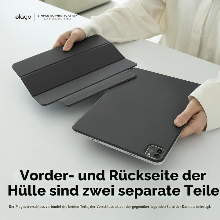 elago Magnetische Folio Hülle Kompatibel mit iPad 10. Generation [10,9] - Rückwand Kann an Metallmat