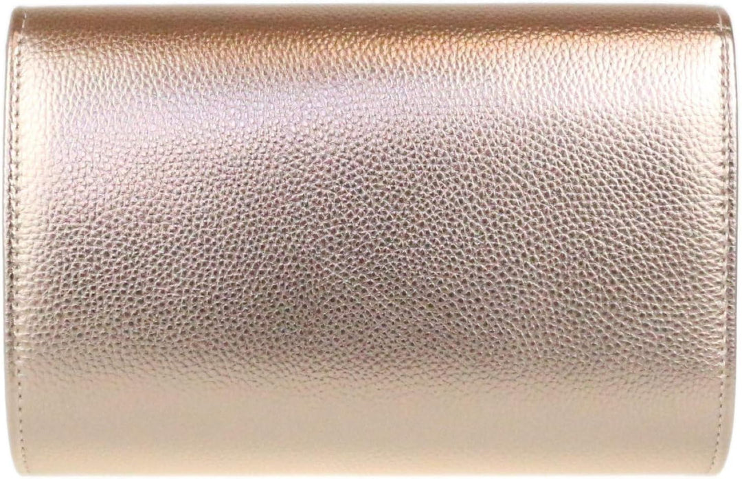 Girly Handbags Damen-Clutch aus Kunstleder mit metallischem Rahmen Champagnerfarben, Champagnerfarbe