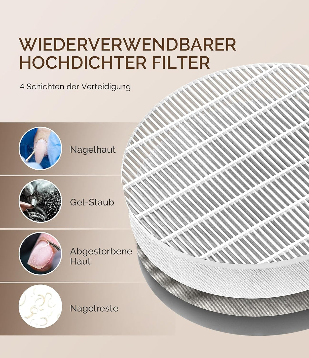 MelodySusie Professioneller Nagelstaubsauger 4500 U/MIN Starker Vakuum Ventilator Staubabsaugung für