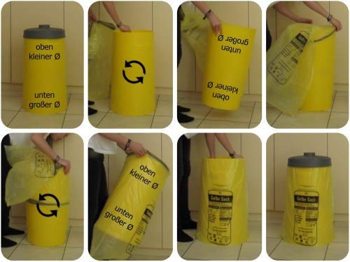 2. Wahl - Sacktonne gelb für den gelben Sack - Deckel nach Verfügbarkeit, vorwiegend schwarz