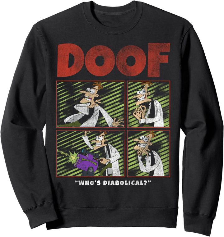 Disney Phineas und Ferb Doof Who's Diabolical Comic Box Up Sweatshirt
