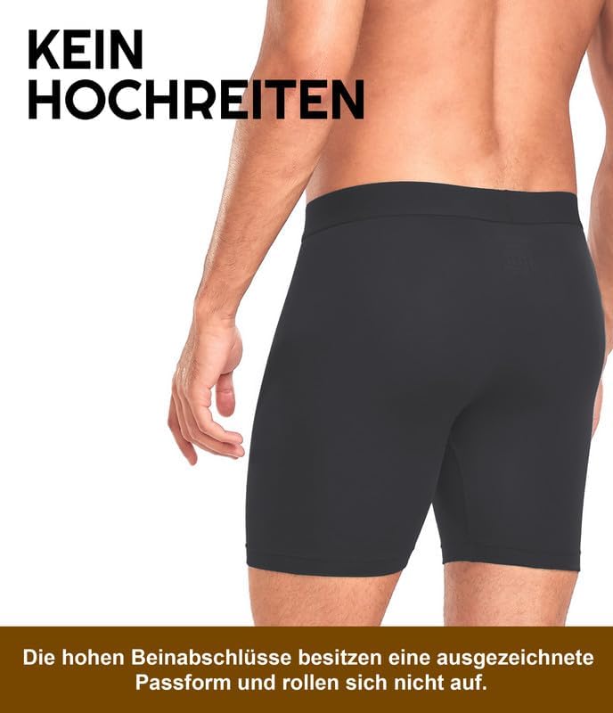 COLORFULLEAF Bambus Boxershorts Herren Langes Bein Superweich Unterhosen Männer Stretch Unterwäsche