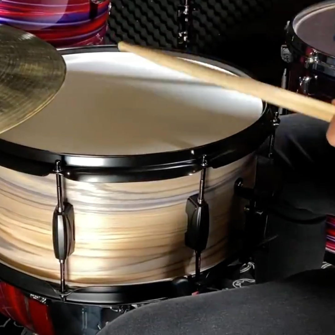 TAMA WP1465BK-NZW Snare Drum - 6.5" x 14" - Natural Zebra Wood