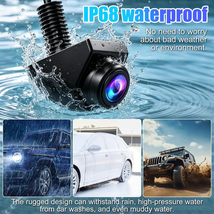 OBEST Auto Rückfahrkamera AHD Mini kfz Ruckfahrkamera, Wasserdicht 360 Drehung 1080P Vorwärtskamera