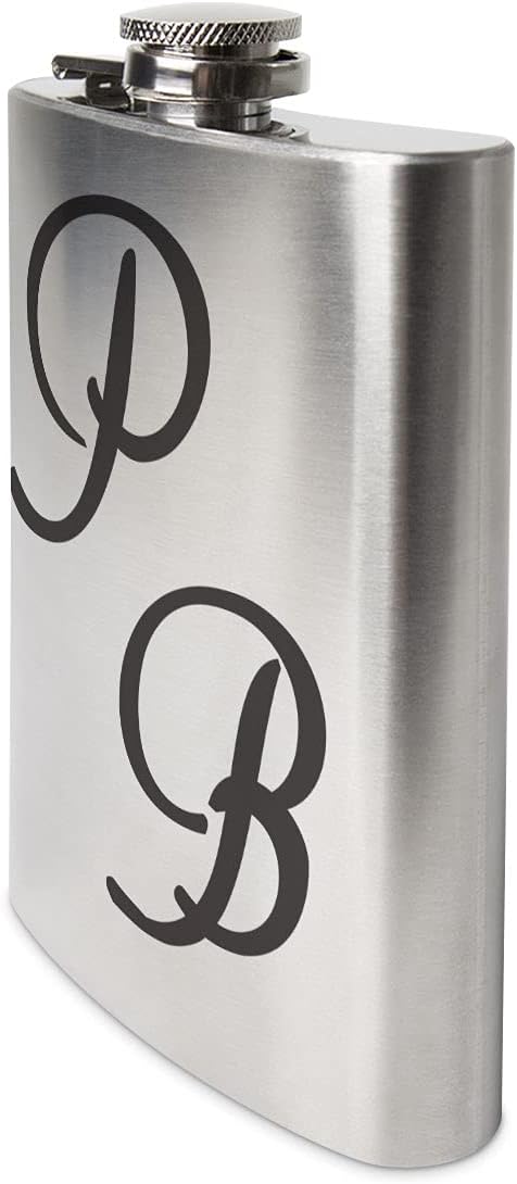 Edelstahl Flachmann 237 ml silber inkl. individuelle Gravur in Schwarz von Paule Black - personalisi