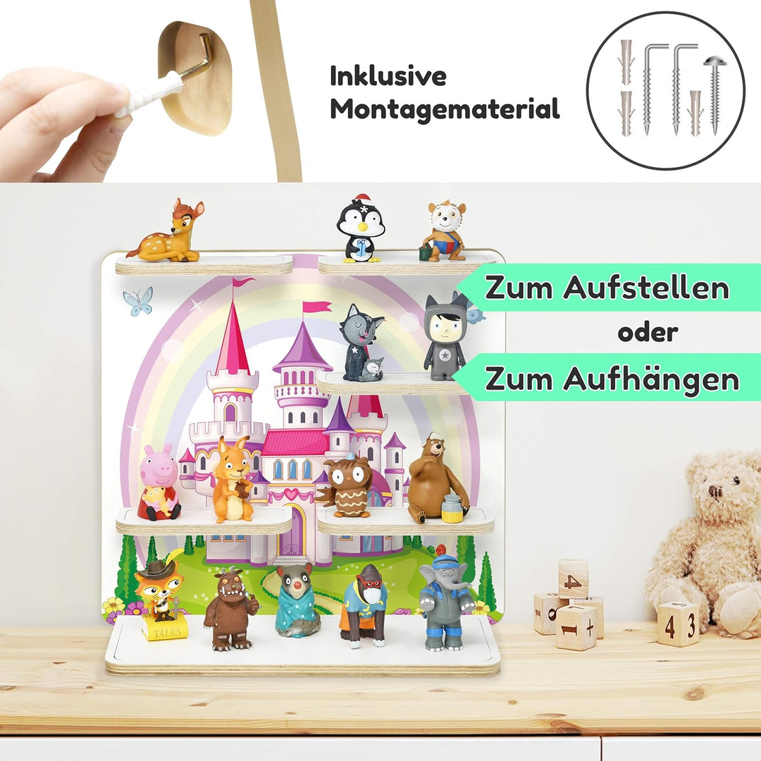 stadtecken Holzregal für Musikbox – Passend für Toniebox & ca. 40 Tonies | Perfekte Aufbewahrung für
