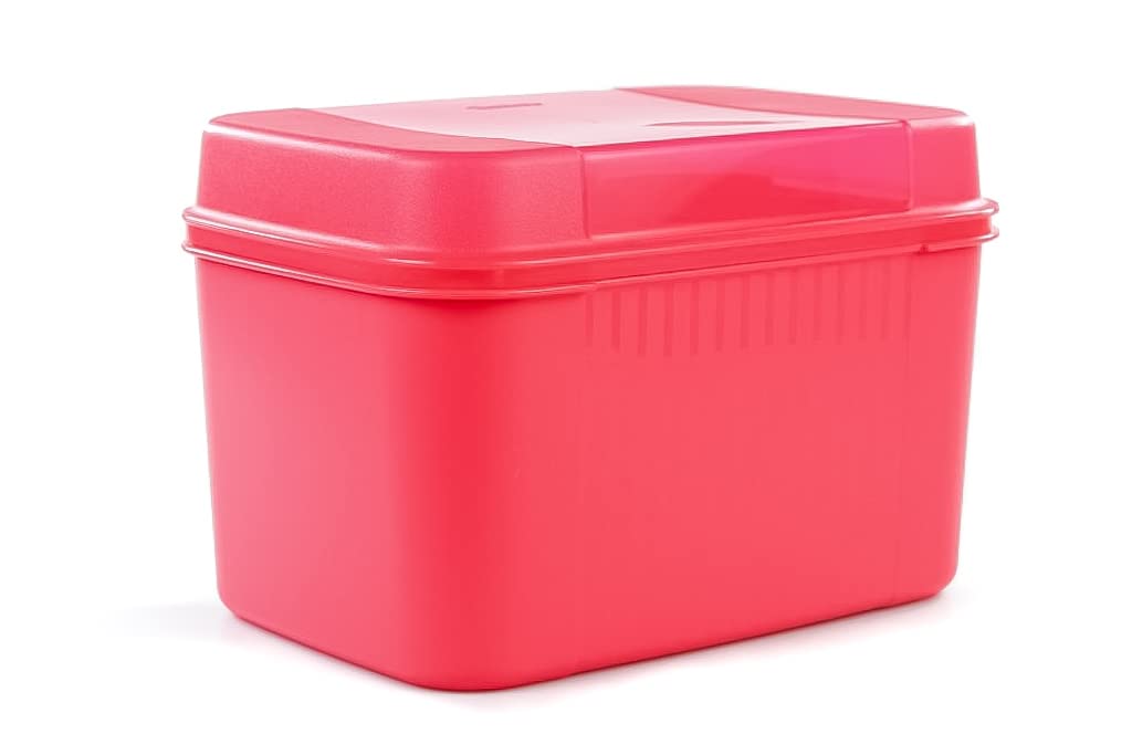 TUPPERWARE Schatztruhe 7,3 L erdbeerrot Schatzkiste Naschkätzchen Apollo Royal