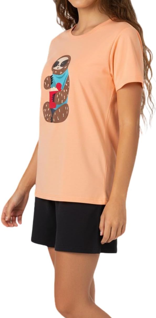 Mädchen Schlafanzug kurz, weicher Single-Jersey aus 100% Baumwolle und Hose in Bermuda Form, mit Mot