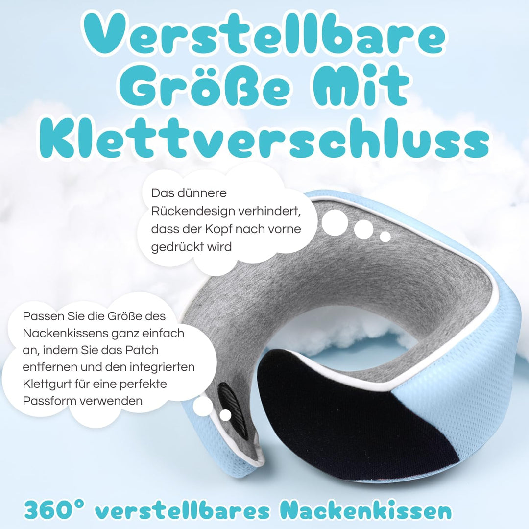 Proglobe Junior Nackenkissen für Kinder - Ergonomisches Reisekissen aus Memory-Schaum für Auto, Flug