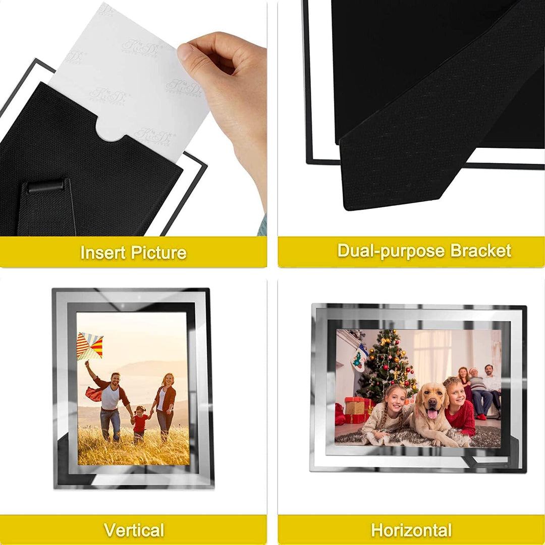 ASelected Bilderrahmen Glas 4er Set für Bilder 10x15 cm Glas Fotorahmen Photo Frame Glass Foto Rahme