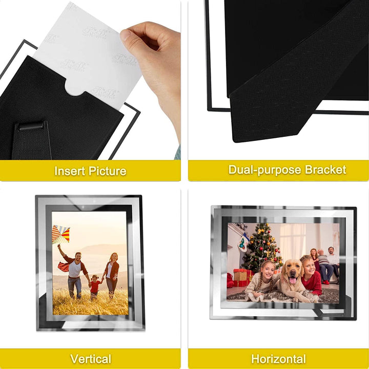 ASelected Bilderrahmen Glas 4er Set für Bilder 10x15 cm Glas Fotorahmen Photo Frame Glass Foto Rahme