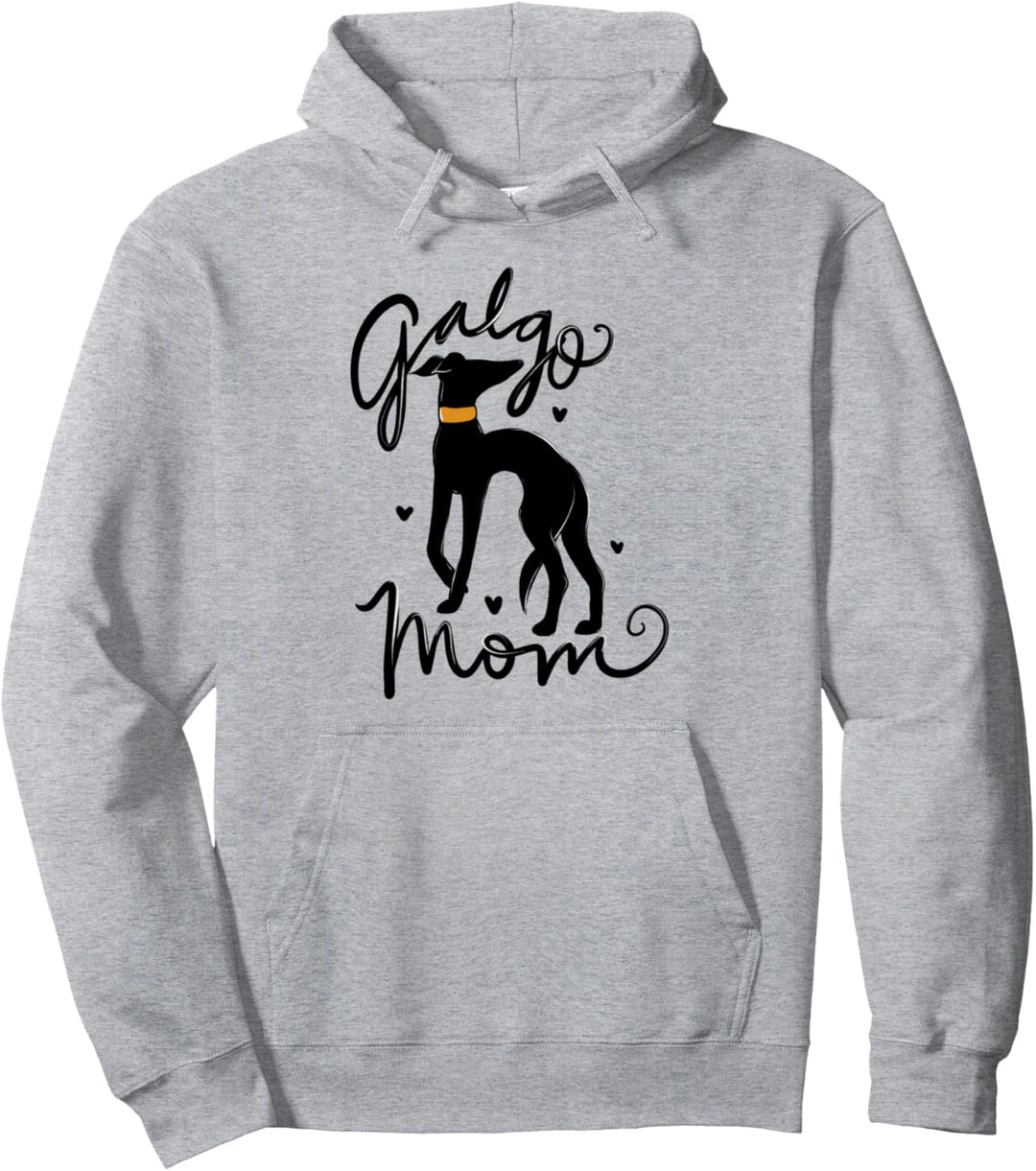 Galgo Mom fun black galgos artwork proud galgos Pullover Hoodie