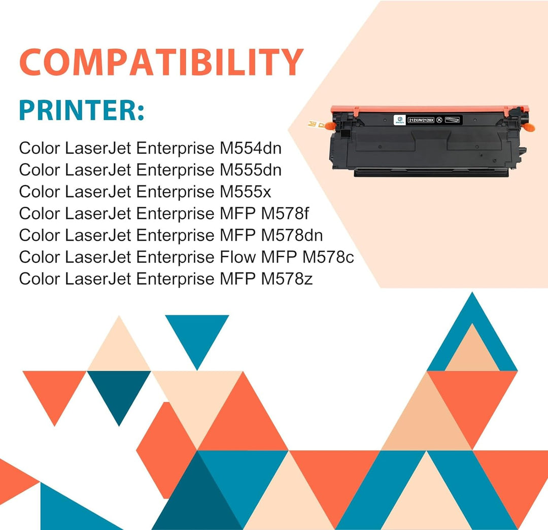 inkalfa [Mit Chip] Kompatibel für HP 212X 212A W2120X W2121X W2122X W2123X Color Laserjet Enterprise
