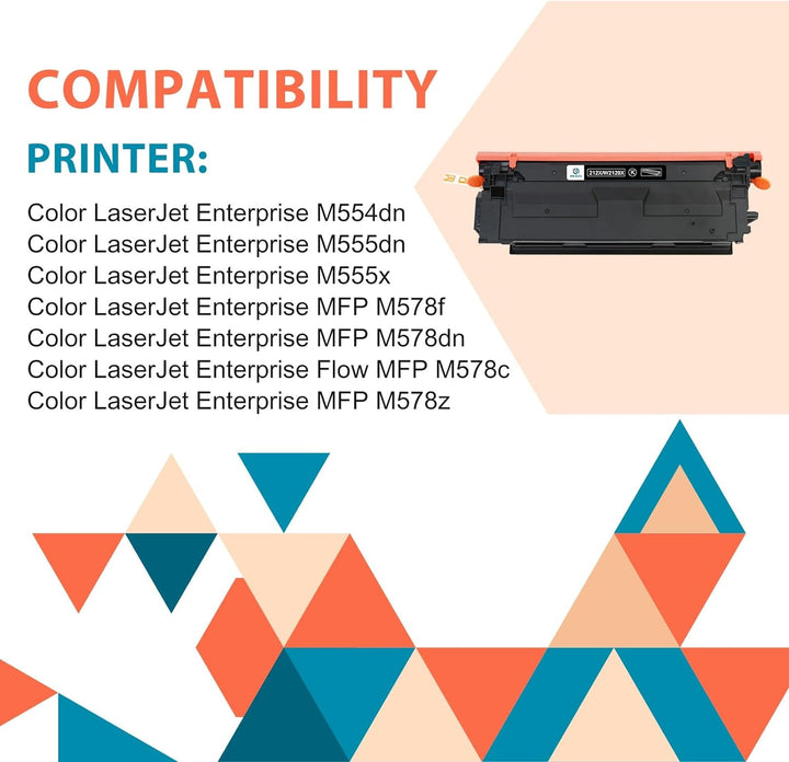 inkalfa [Mit Chip] Kompatibel für HP 212X 212A W2120X W2121X W2122X W2123X Color Laserjet Enterprise