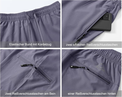 YSENTO Herren Kurze Wanderhose Leichte Sommer Kurze Outdoor Cargohose Schnelltrocknend Kurze Trekkin