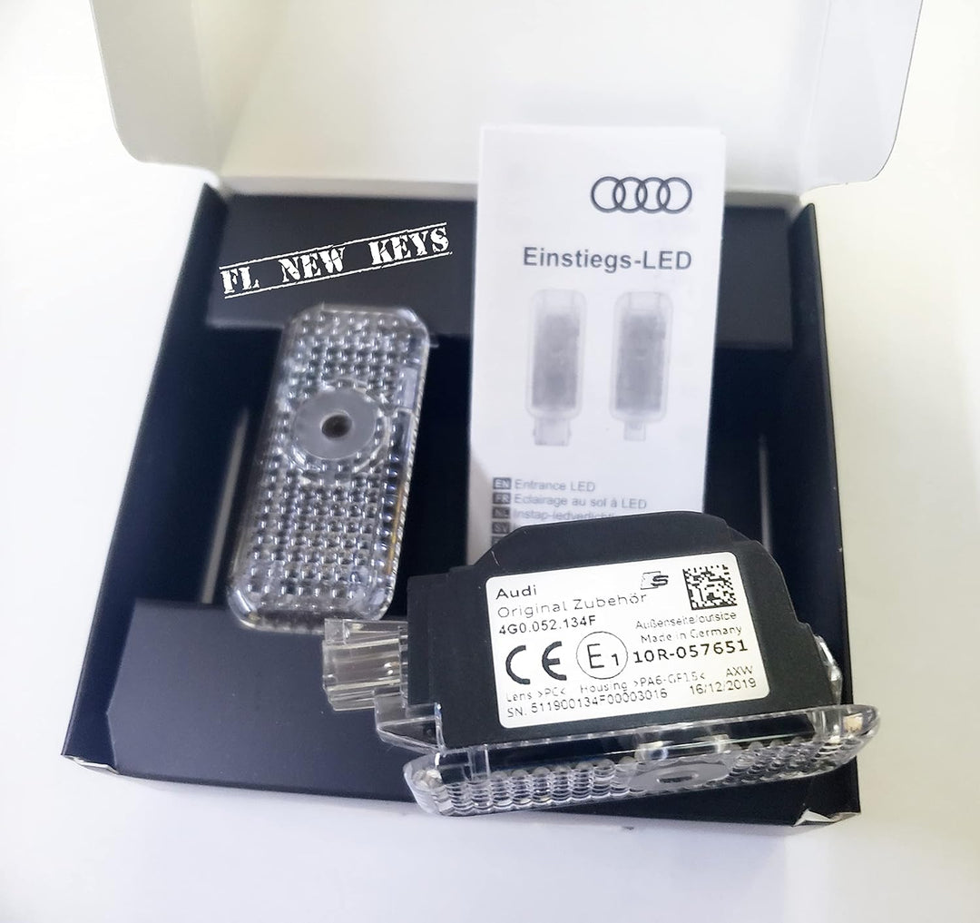 Audi 4G0052133J Einstiegsleuchten LED Projektor S-Logo Raute Einstiegsbeleuchtung Projektion, rot/we