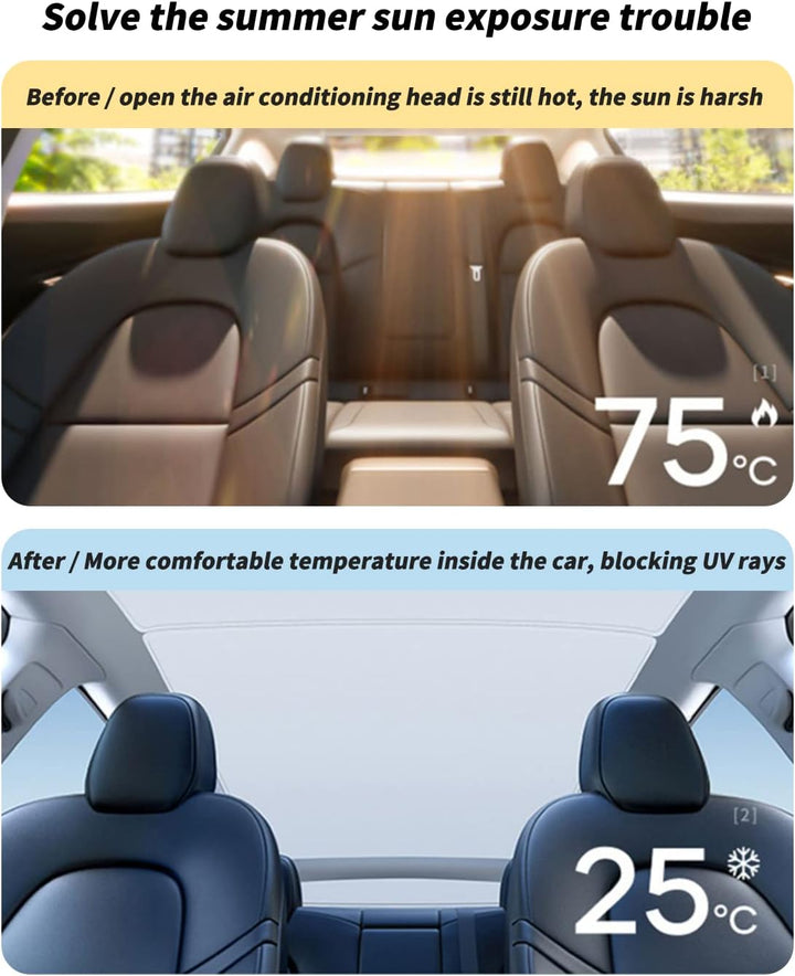 KKTR-CAR für Tesla Model Y Sonnenblende Glasdach Zubehör Dach hinten Sonnenblende Kompatibel für Tes