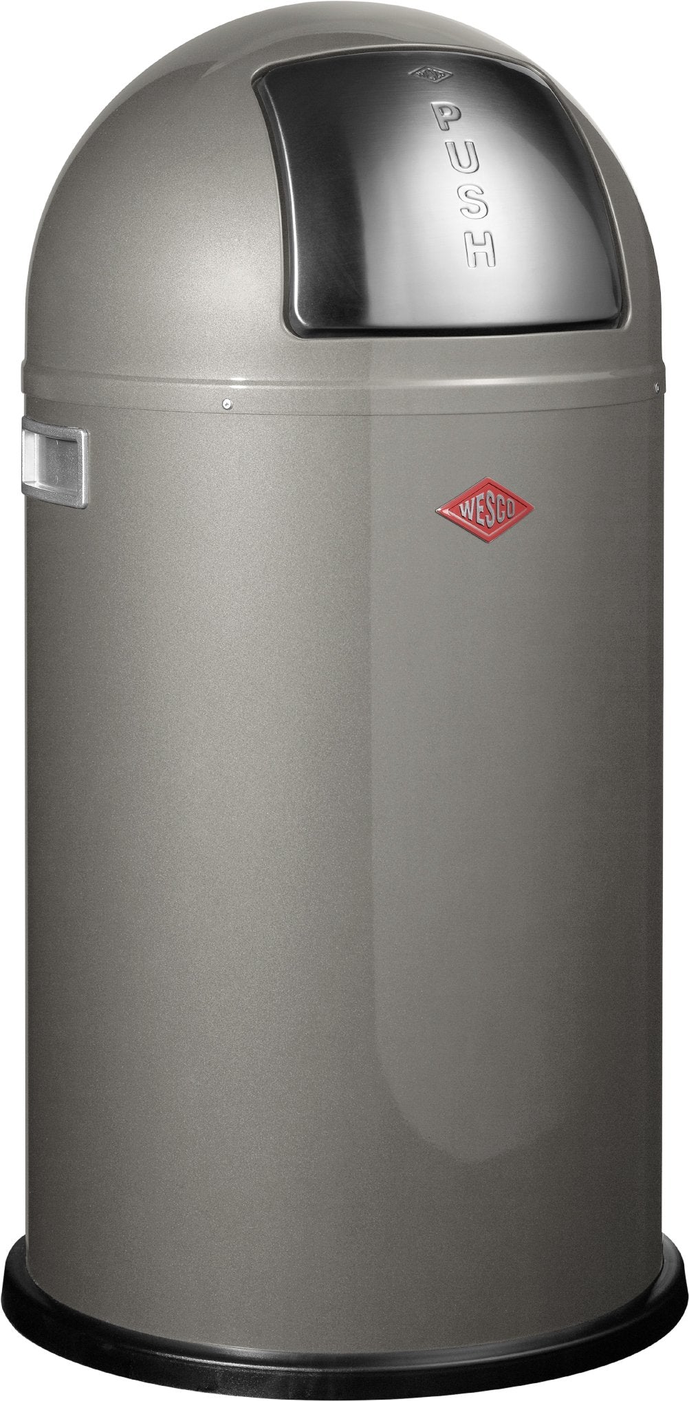 Wesco 175 831 Pushboy Abfallsammler 50 Liter Graphit 40 x 40 x 75.5cm (L/B/H), Edelstahl, Graphit