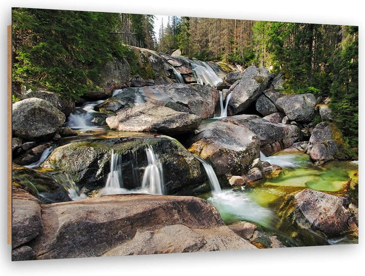 Wandbild XXL Bach Deko Kunst Bilder Natur Braun 120x80 cm