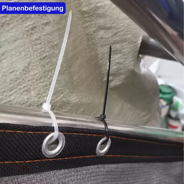 Kabelbinder Schwarz 400mm x 7.6mm - 100 Stück UV-beständig, 75kg Zugfestigkeit, selbstsichernd für d