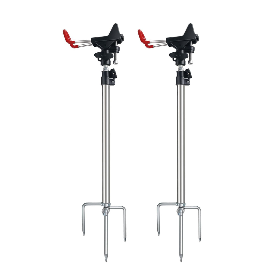 Leeko Rutenhalter, Angelrute Halter 2 Stück Edelstahl Universal Ruten Ständer 360°Verstellbar Angelr