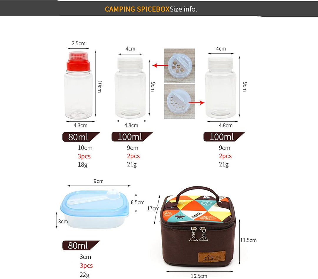 Outdoor Seasoning Gewürzbehälter Portable kleiner Salzstreuer BBQ Gewürzflasche Set Transparent Gewü
