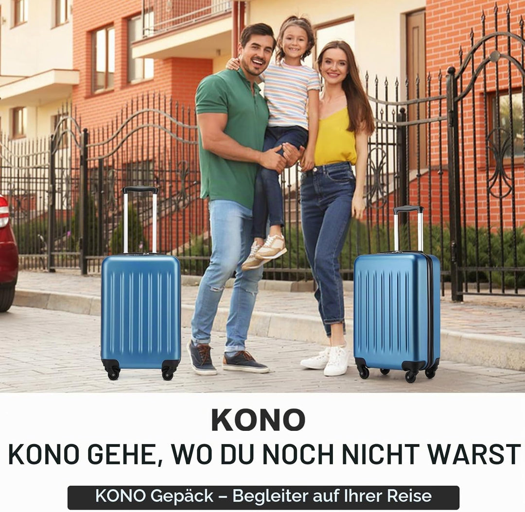 KONO Hartschale Koffer Trolley Rollkoffer Handgepäck Koffer Zwillingsrollen ABS Handgepäck Bordgepäc