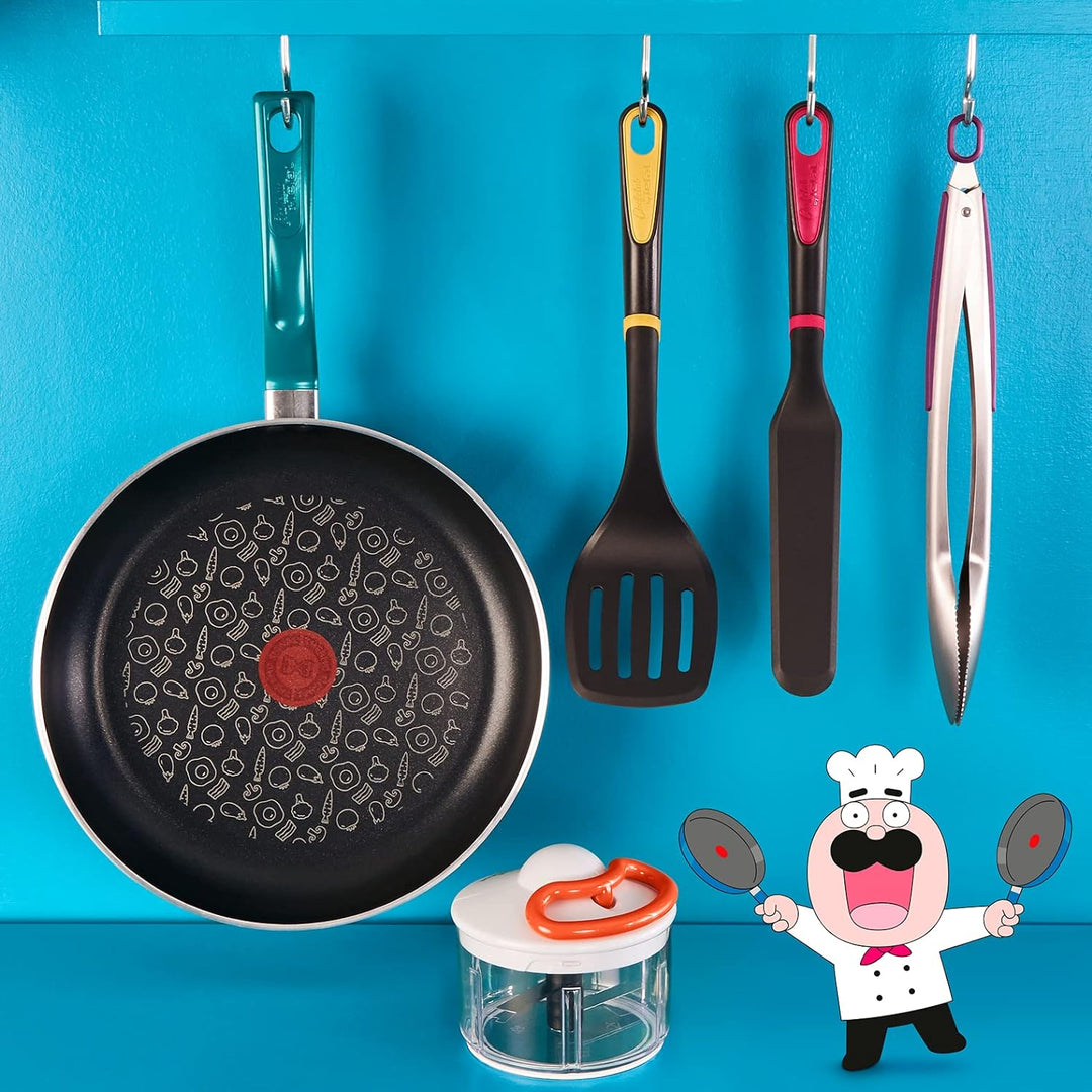 Tefal G80406 Chefclub Bratpfanne 28 cm | Titanium Antihaftversiegelung | Thermo-Signal Temperaturanz