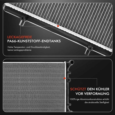 Frankberg Kühler Wasserkühler Motorkühler Kompatibel mit Bo.ra 1J2 1.4L-2.0L 1998-2013 Golf IV 1J1 1